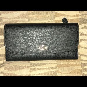 Coach leather wallet W/ check book